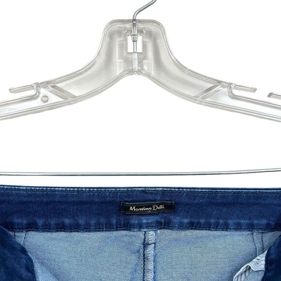 Massimo Dutti Womens Jeans Crop Wide Leg Stretch Slash Pockets Blue Sz 8 - Picture 4 of 7